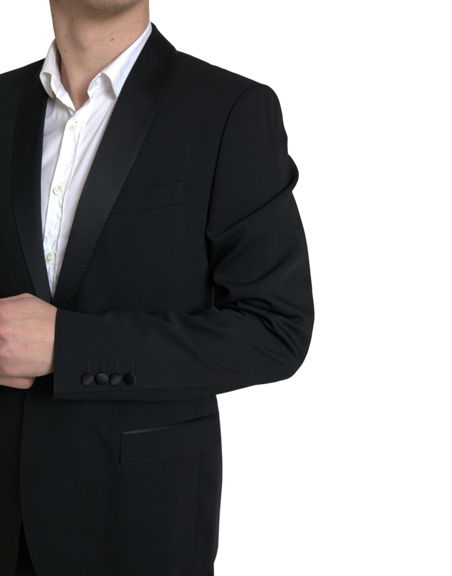 - Elegant Black Slim Fit Two-Piece Suit