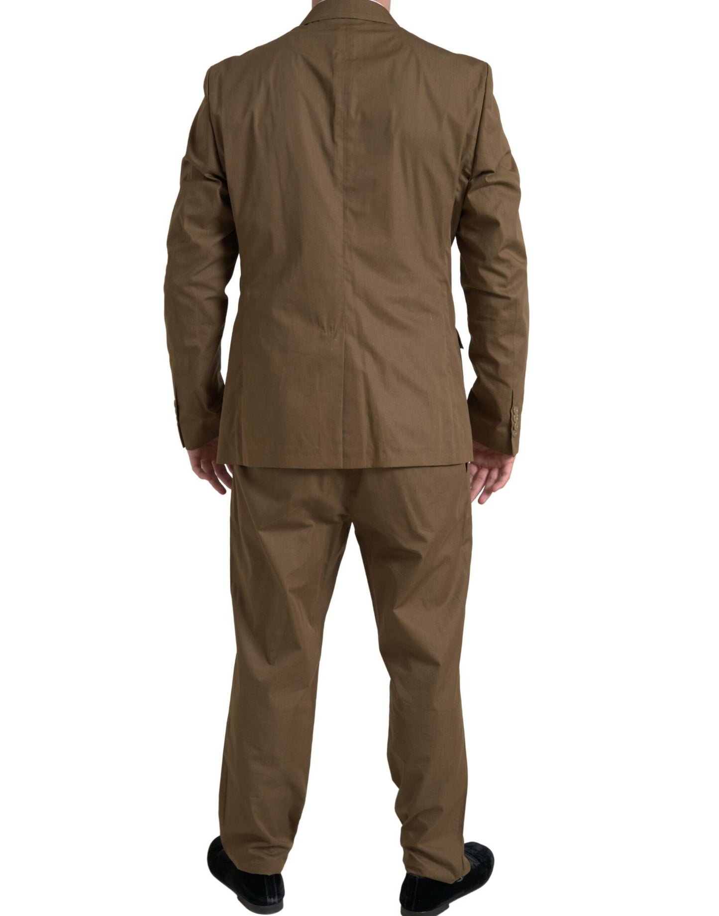 - Elegant Brown Silk Blend Taormina Suit