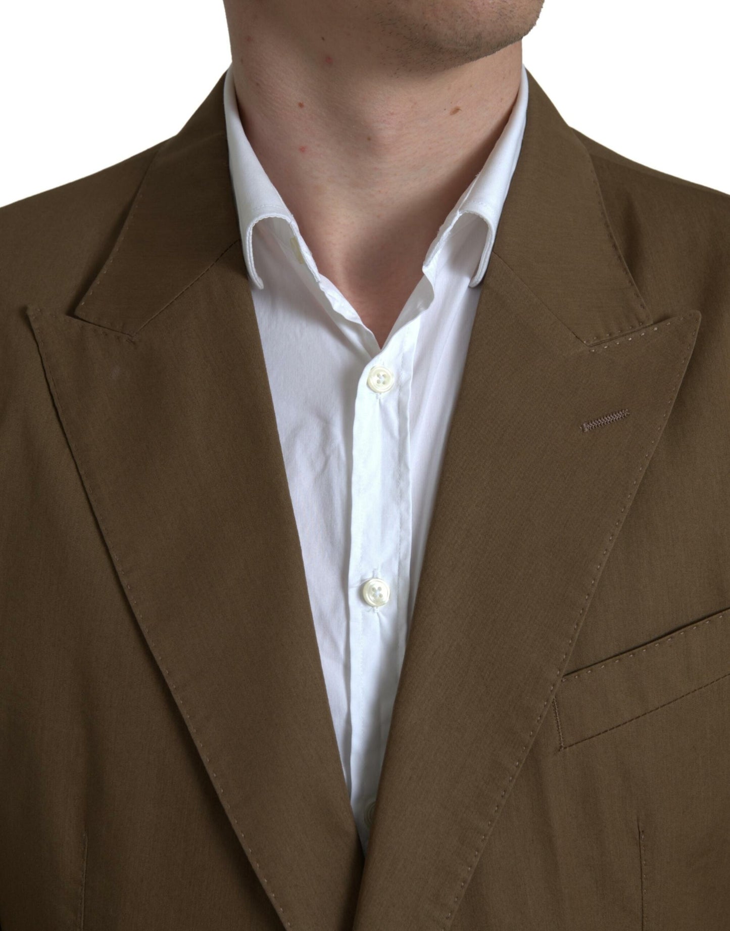 - Elegant Brown Silk Blend Taormina Suit