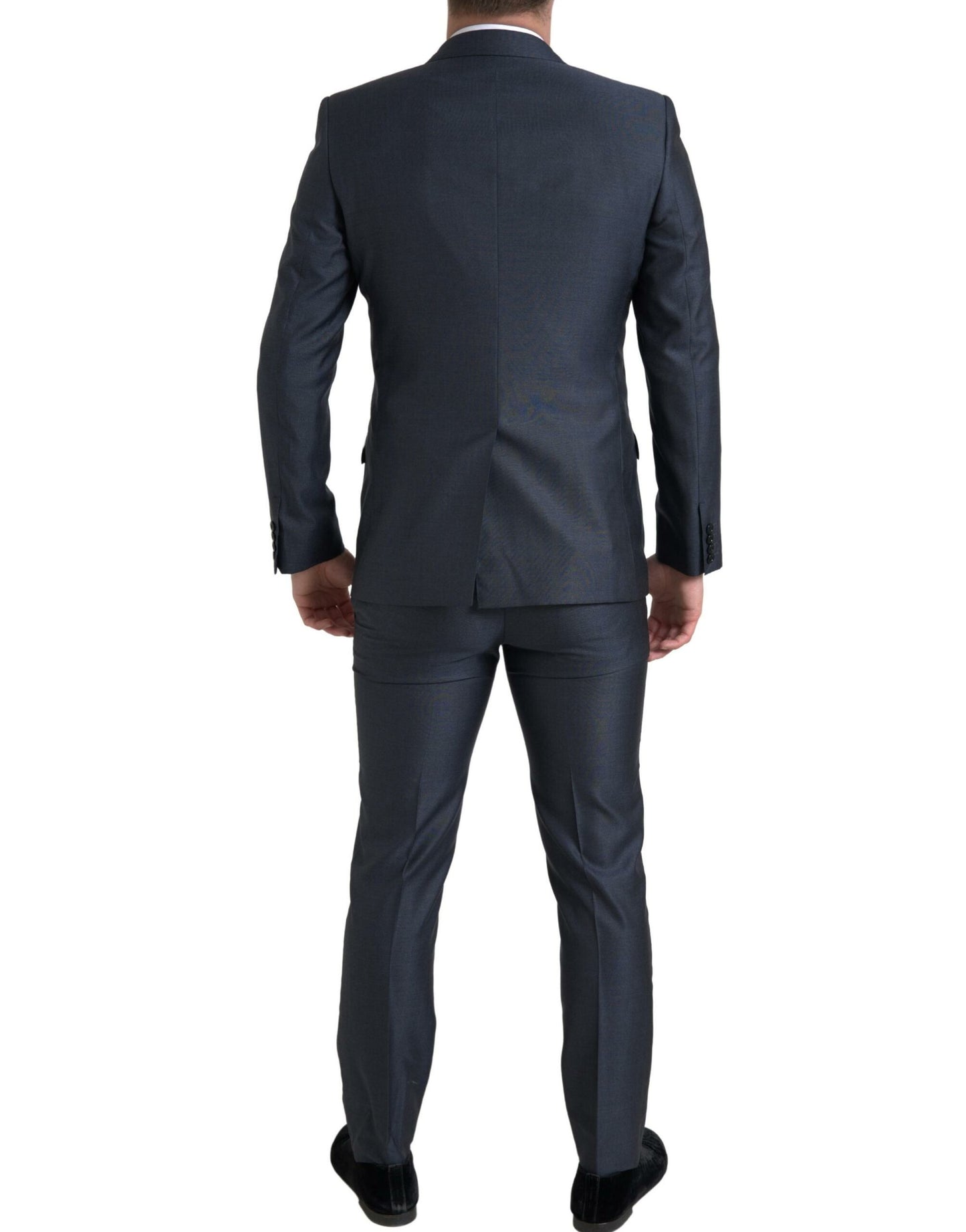 - Elegant Blue Silk Blend Martini Suit