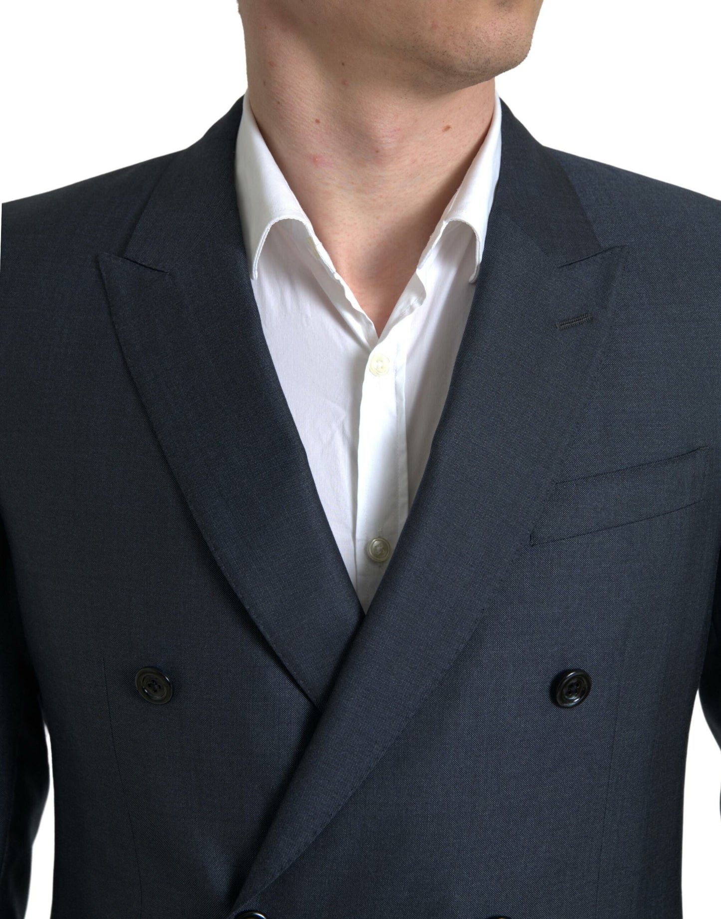 - Elegant Blue Silk Blend Martini Suit