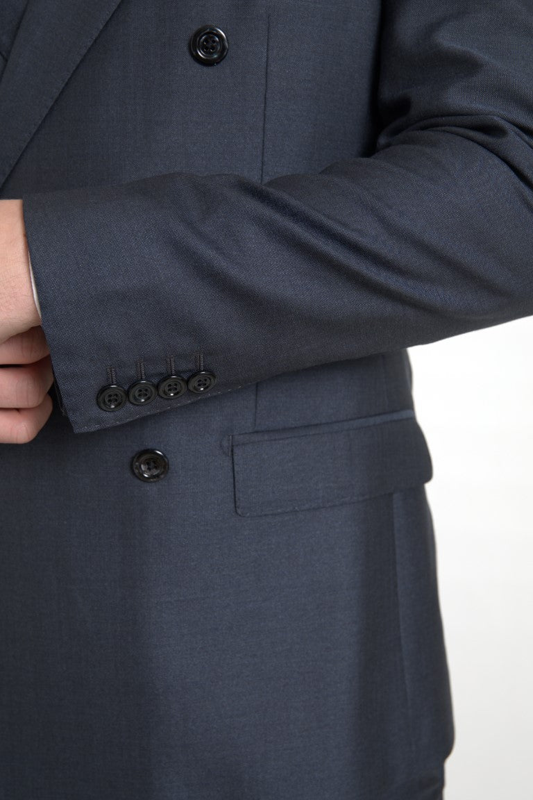 - Elegant Blue Silk Blend Martini Suit