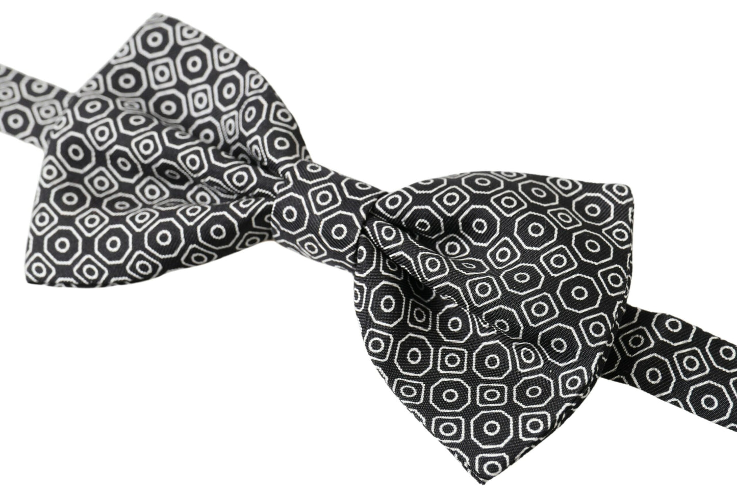 - Elegant Black and White Silk Bow Tie