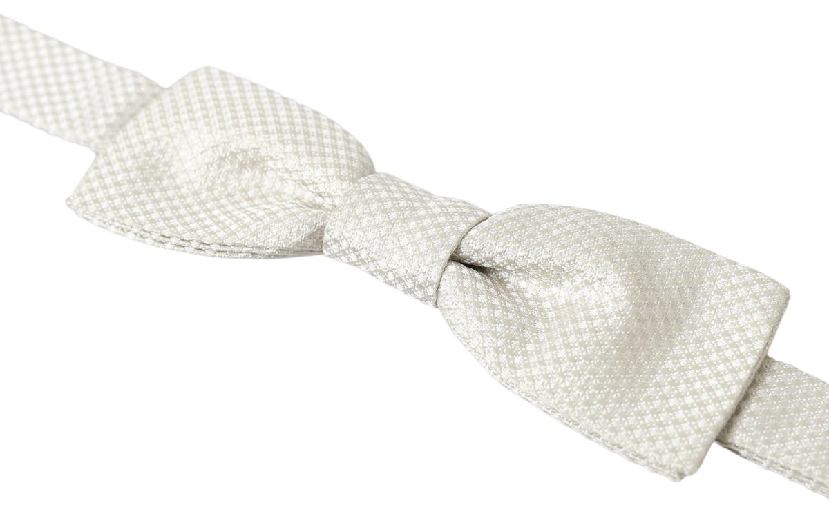 - Elegant Ivory Silk Bow Tie