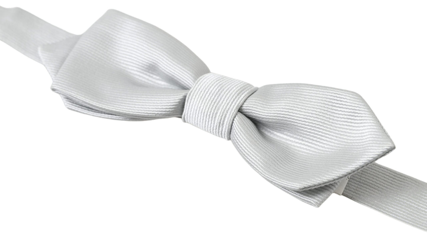 - Elegant Silk Bow Tie in Grey