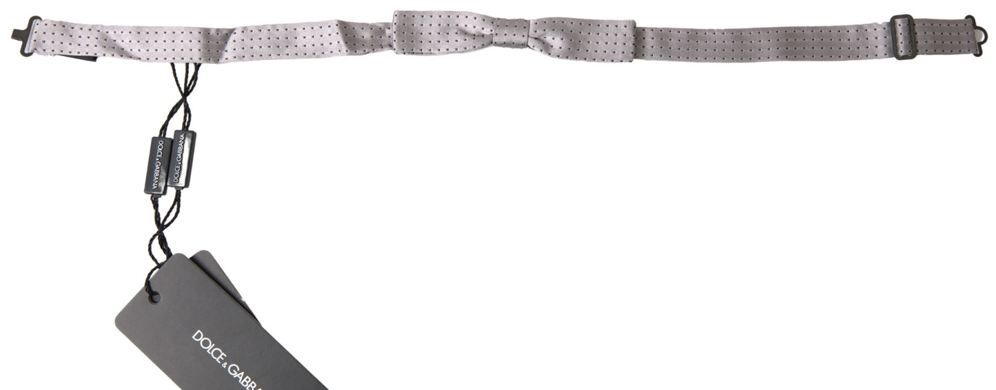- Elegant Grey Silk Bow Tie