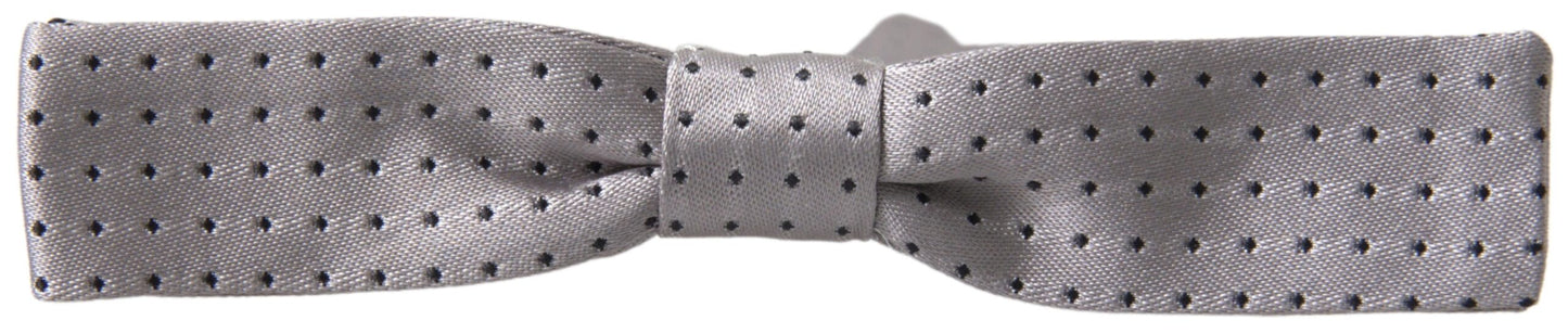 - Elegant Grey Silk Bow Tie