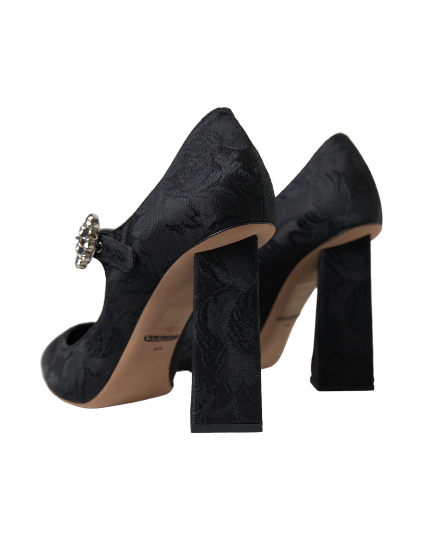 - Chic Black Brocade Mary Janes Pumps