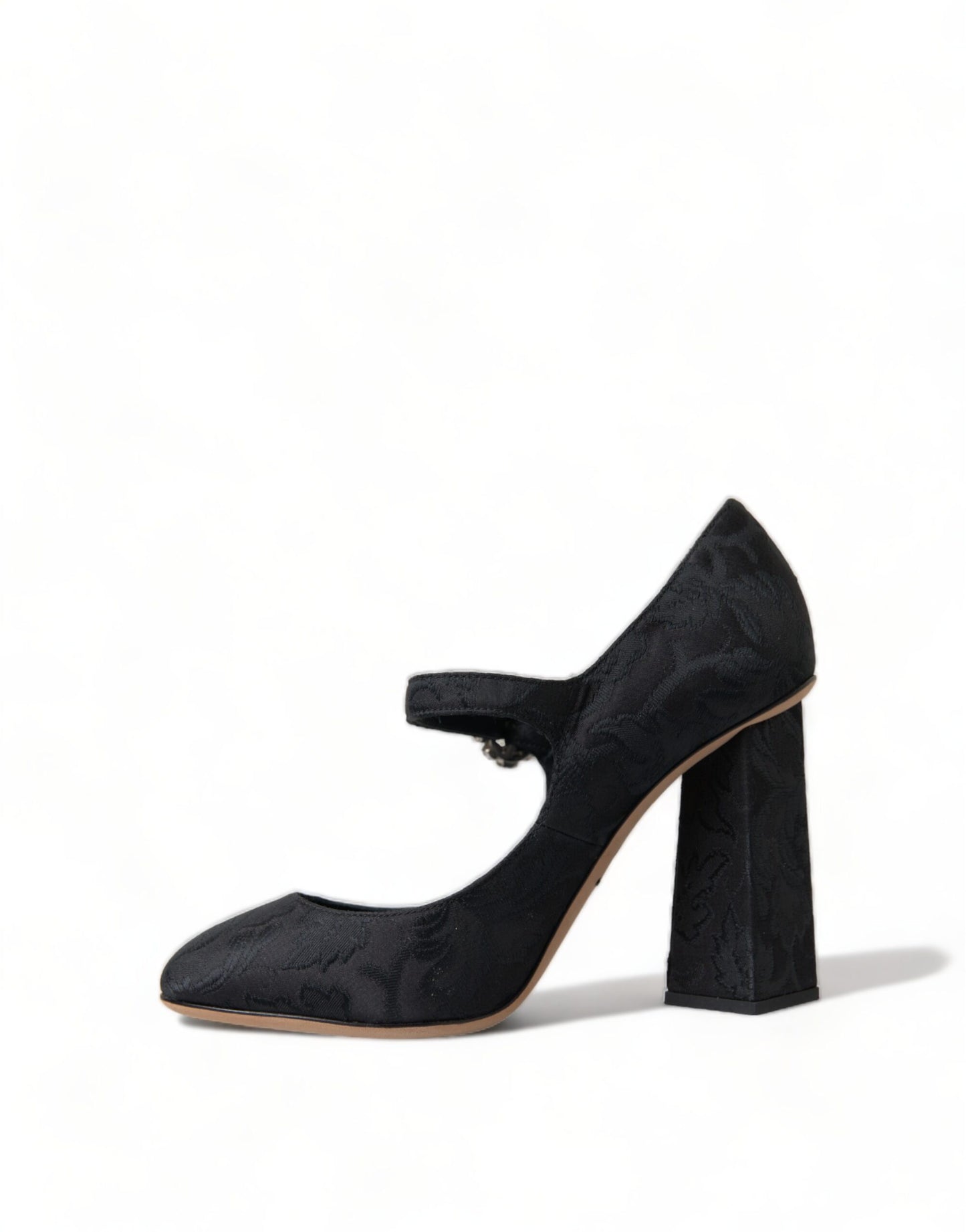 - Chic Black Brocade Mary Janes Pumps