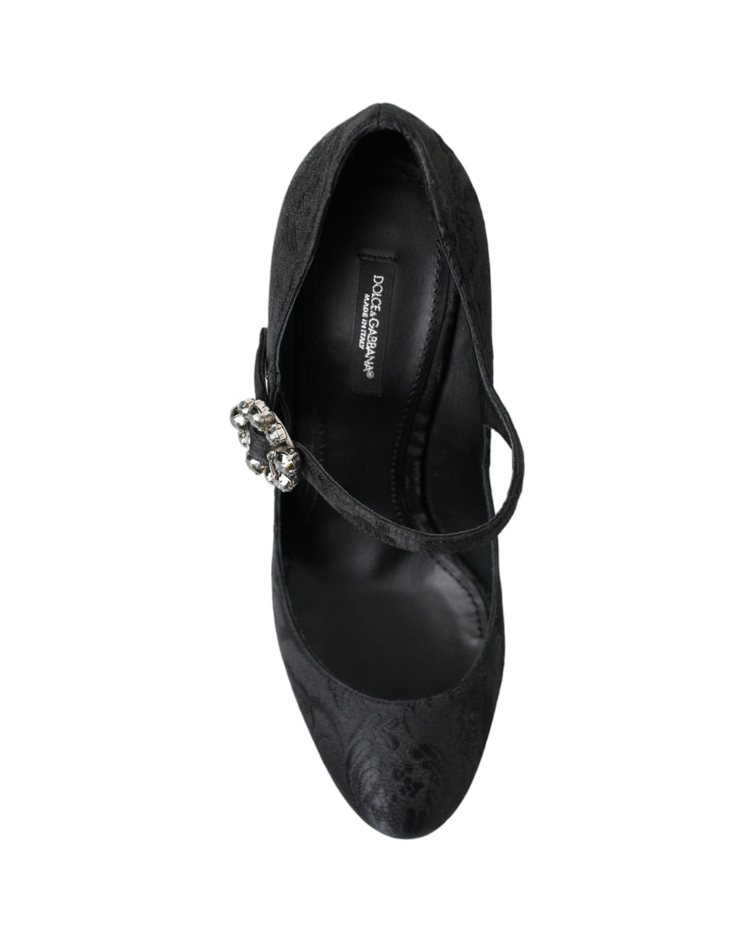 - Chic Black Brocade Mary Janes Pumps