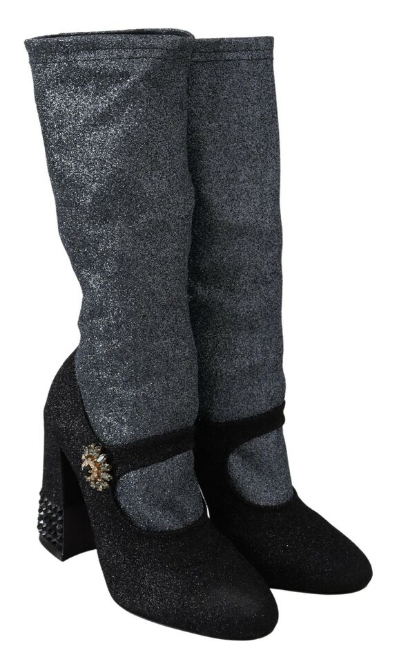 - Glamorous Crystal-Embellished Booties