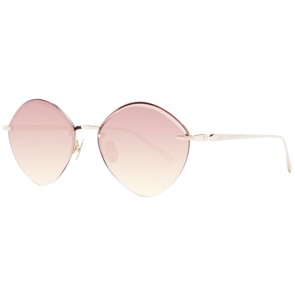 Scotch & Soda Women's Gold Sunglasses – Rimless Oval Frame with Brown Lenses, 53mm