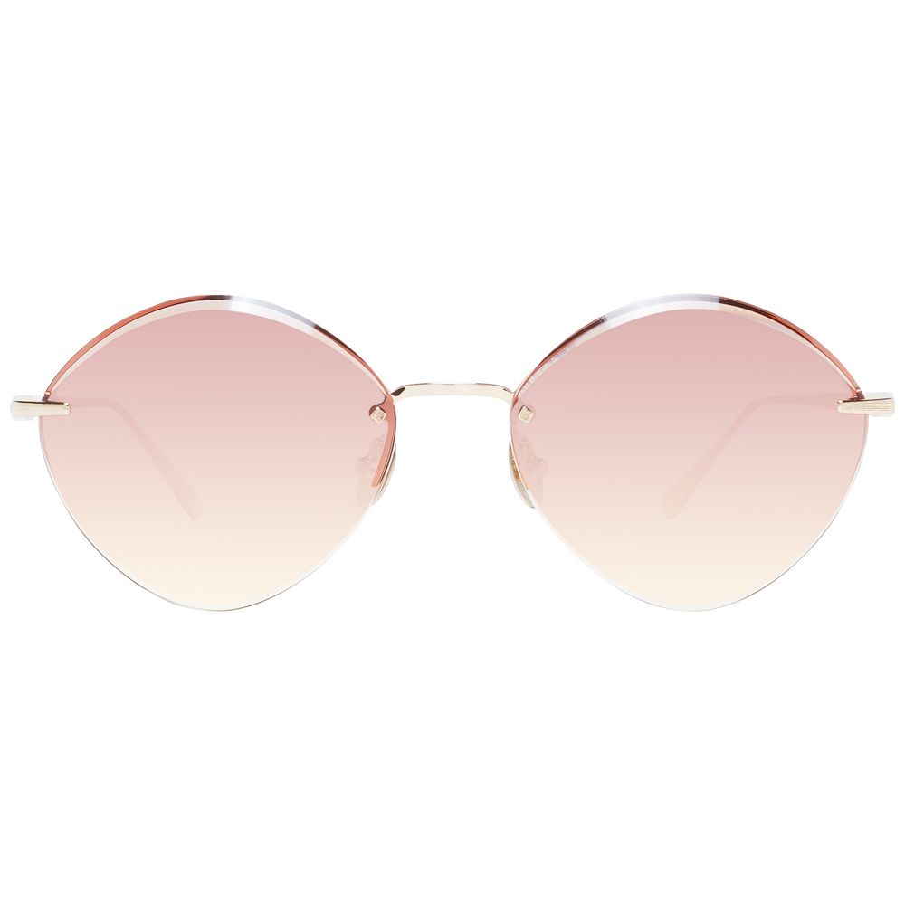 Scotch & Soda Women's Gold Sunglasses – Rimless Oval Frame with Brown Lenses, 53mm