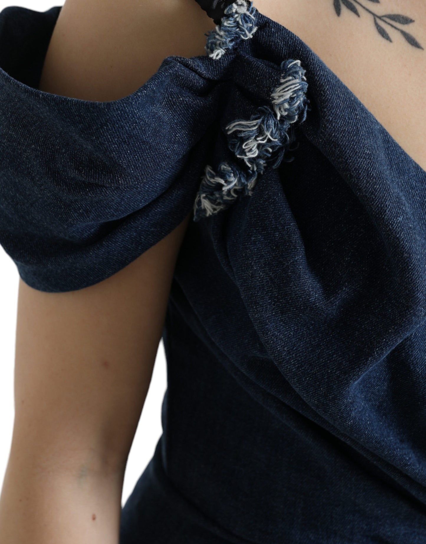 - Elegant Two-Tone Blue Sheath Dress