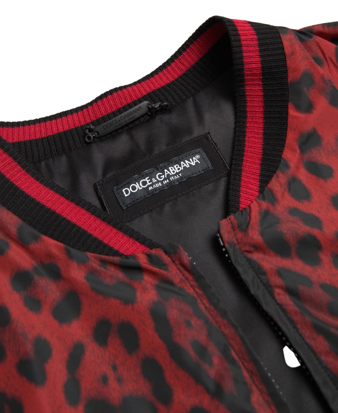 - Red Leopard Print Bomber Jacket