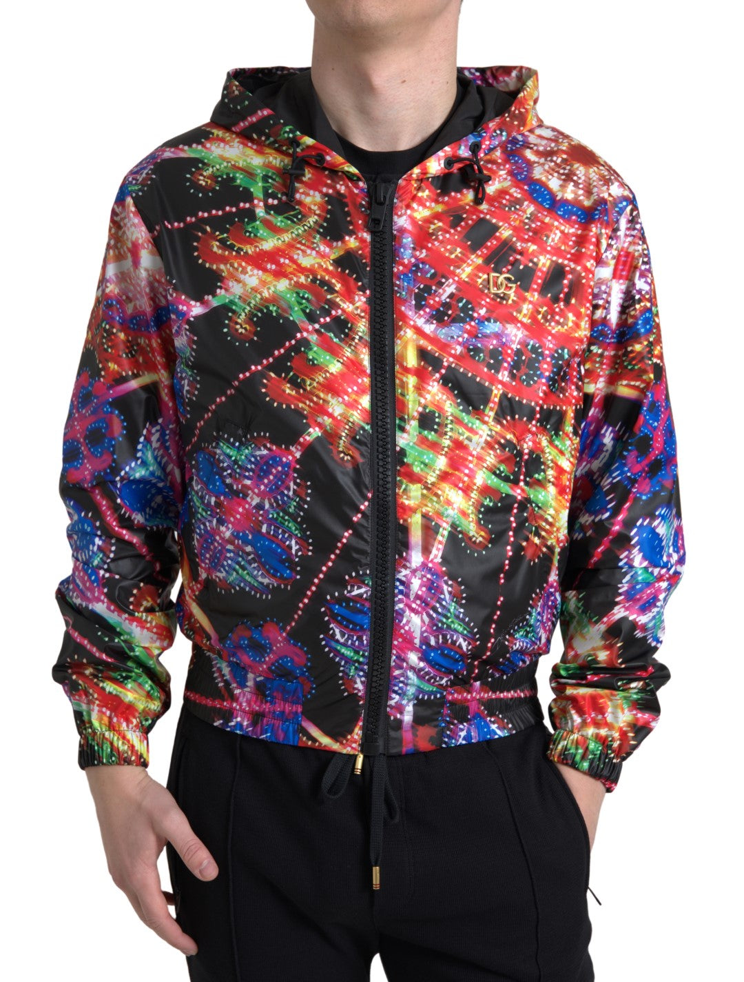 - Multicolor Full Zip Hooded Sweater