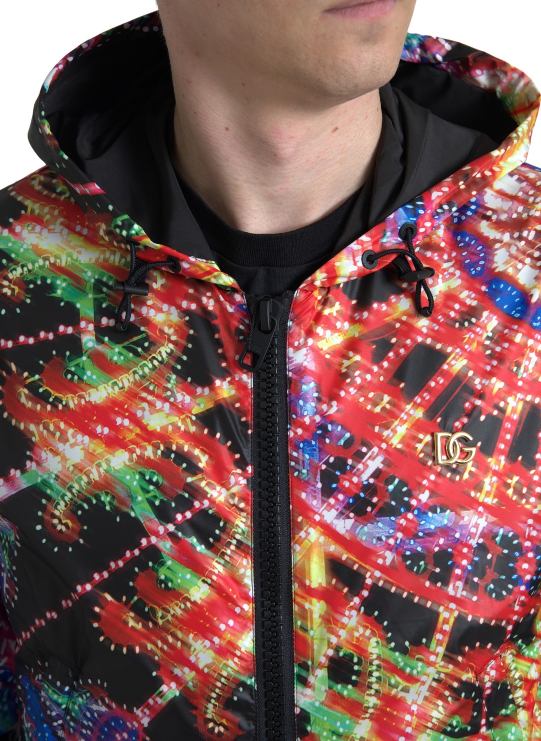 - Multicolor Full Zip Hooded Sweater