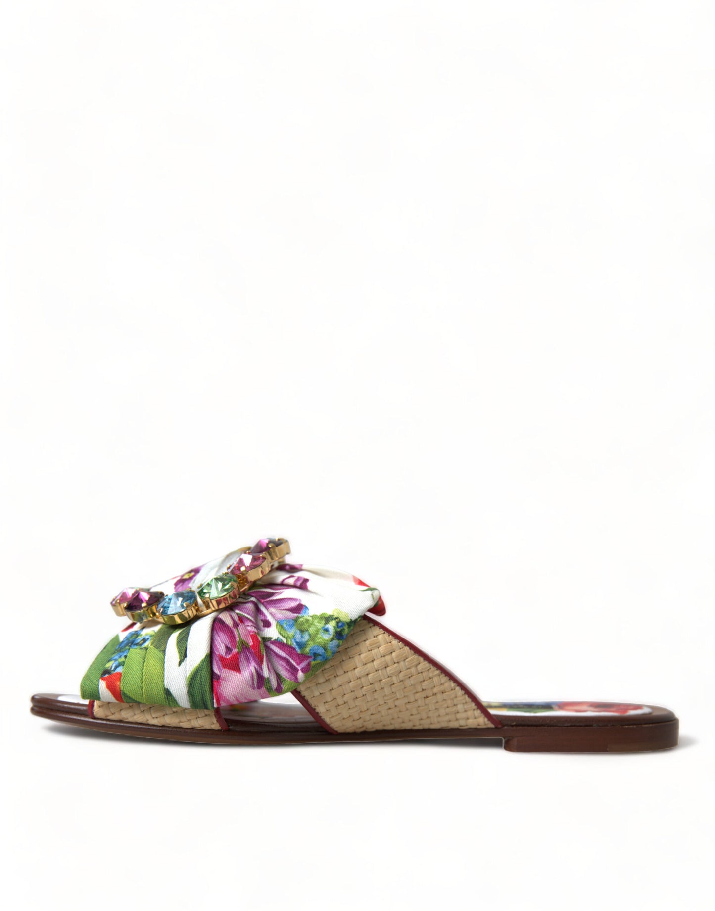 Dolce & Gabbana Exquisite Floral Print Flat Summer Sandals