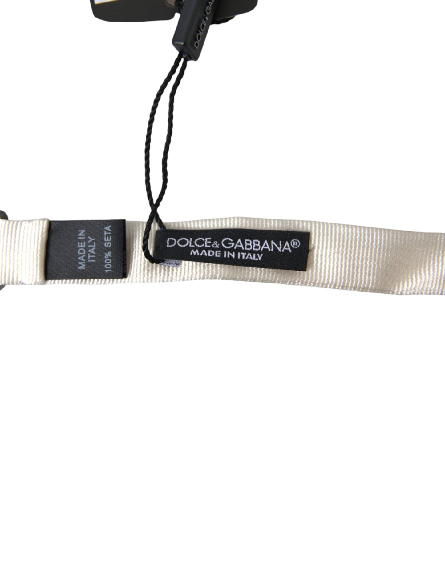 Elegant White Silk Bow Tie by Dolce & Gabbana