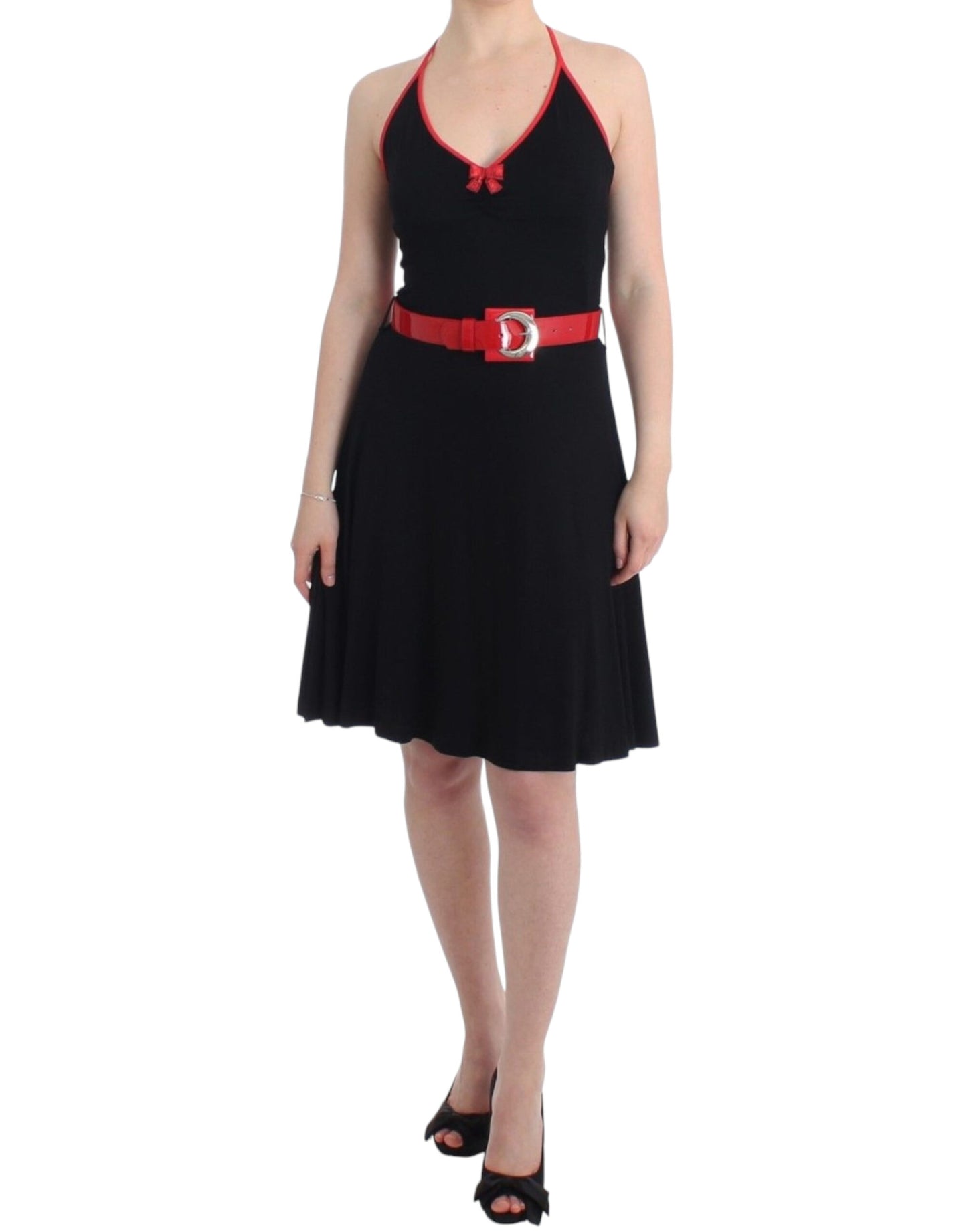 Roccobarocco Black Palladio Knee-Length Dress