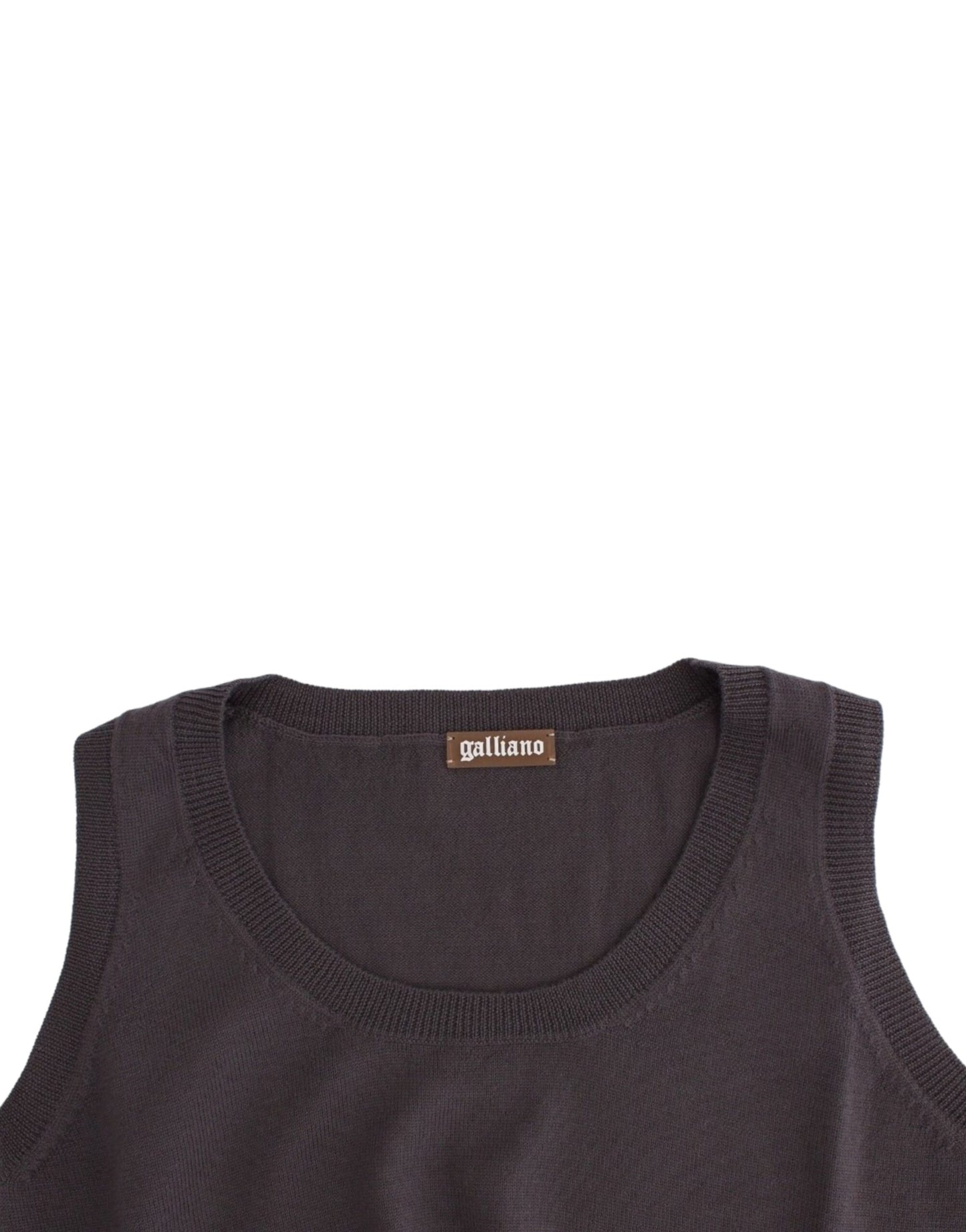 - Elegant Sleeveless Brown Knit Top