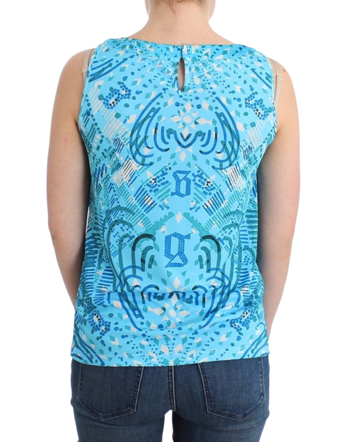 - Elegant Sleeveless Silk-Detailed Top