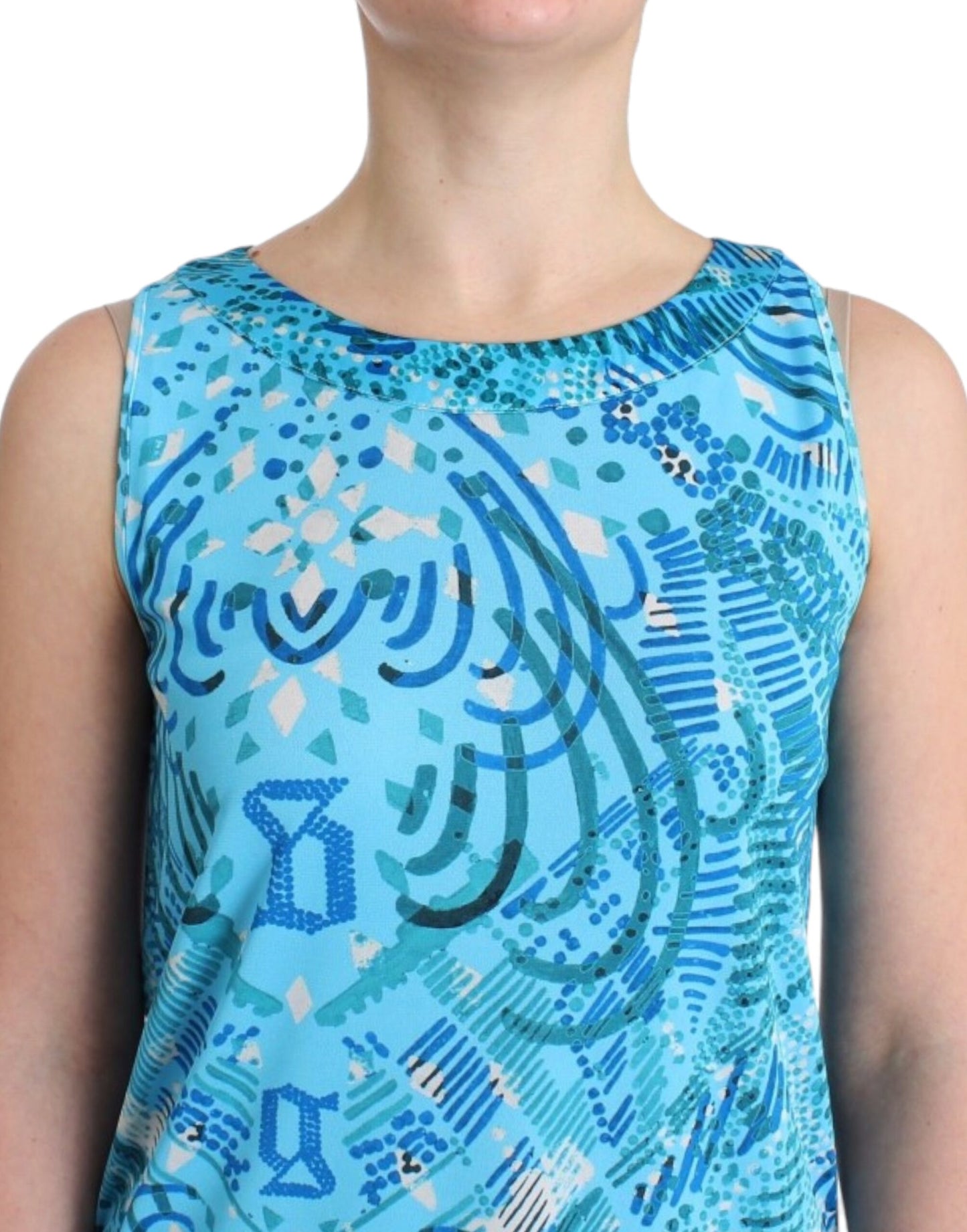 - Elegant Sleeveless Silk-Detailed Top