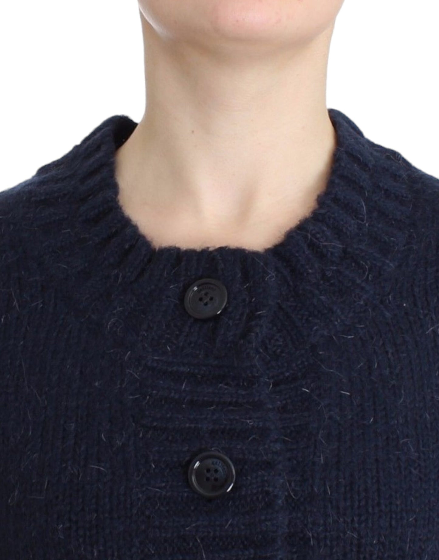 - Chic Cropped Blue Cardigan