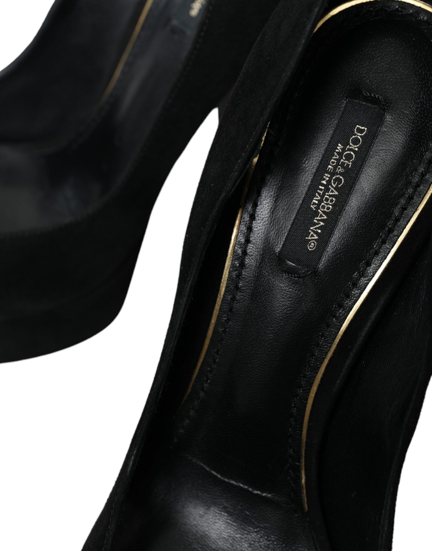 Dolce & Gabbana Black Suede Heeled Pumps
