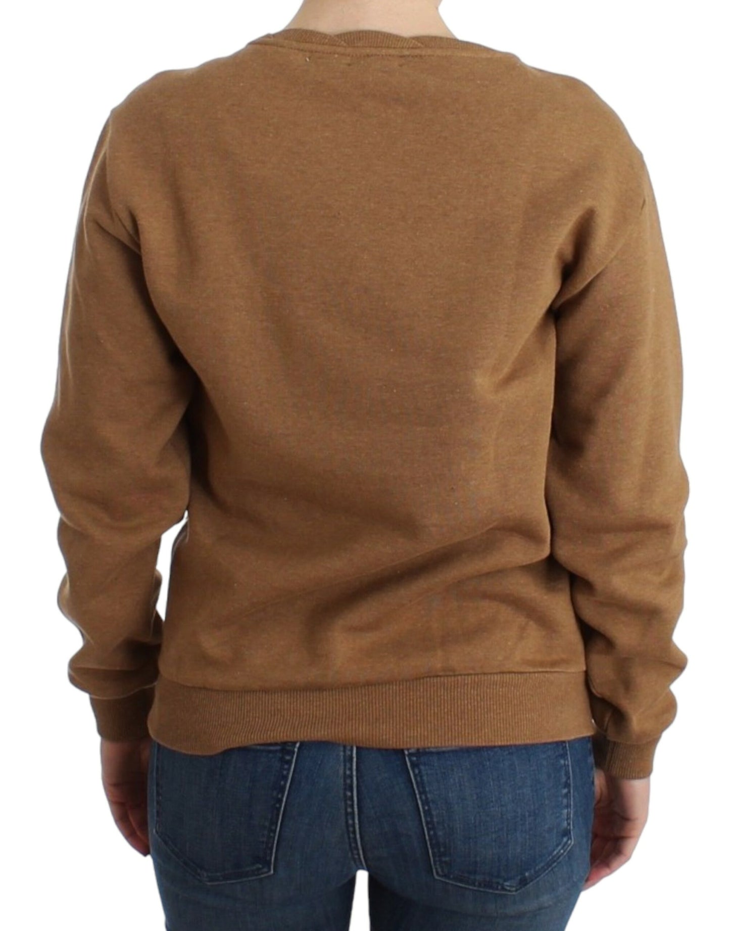 - Chic Brown Crewneck Cotton Sweater