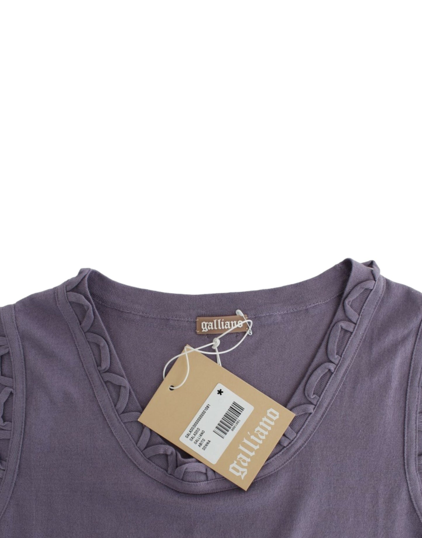 - Elegant Purple Knee-Length Cotton Dress