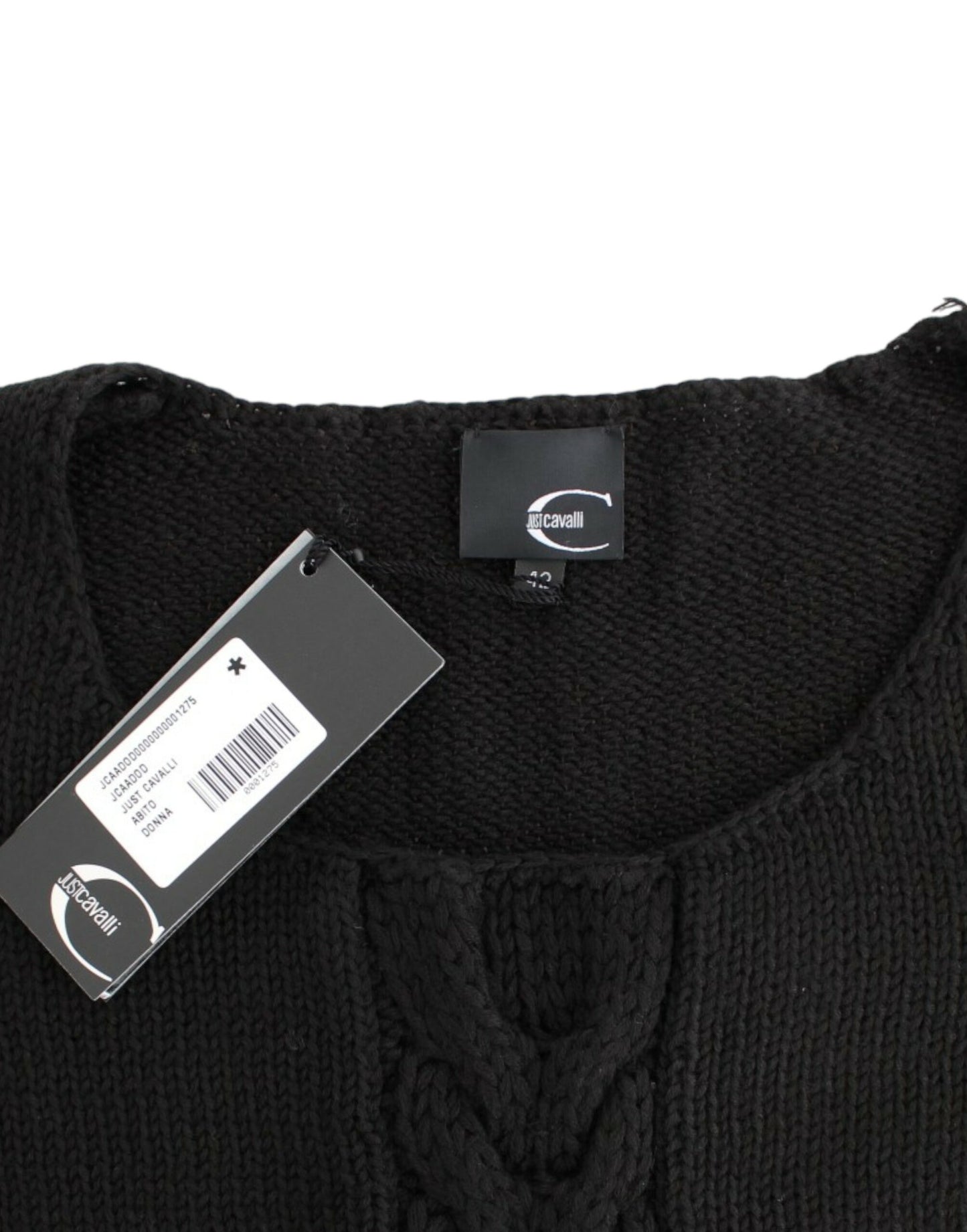- Alluring Black Knitted Crew Neck Sweater