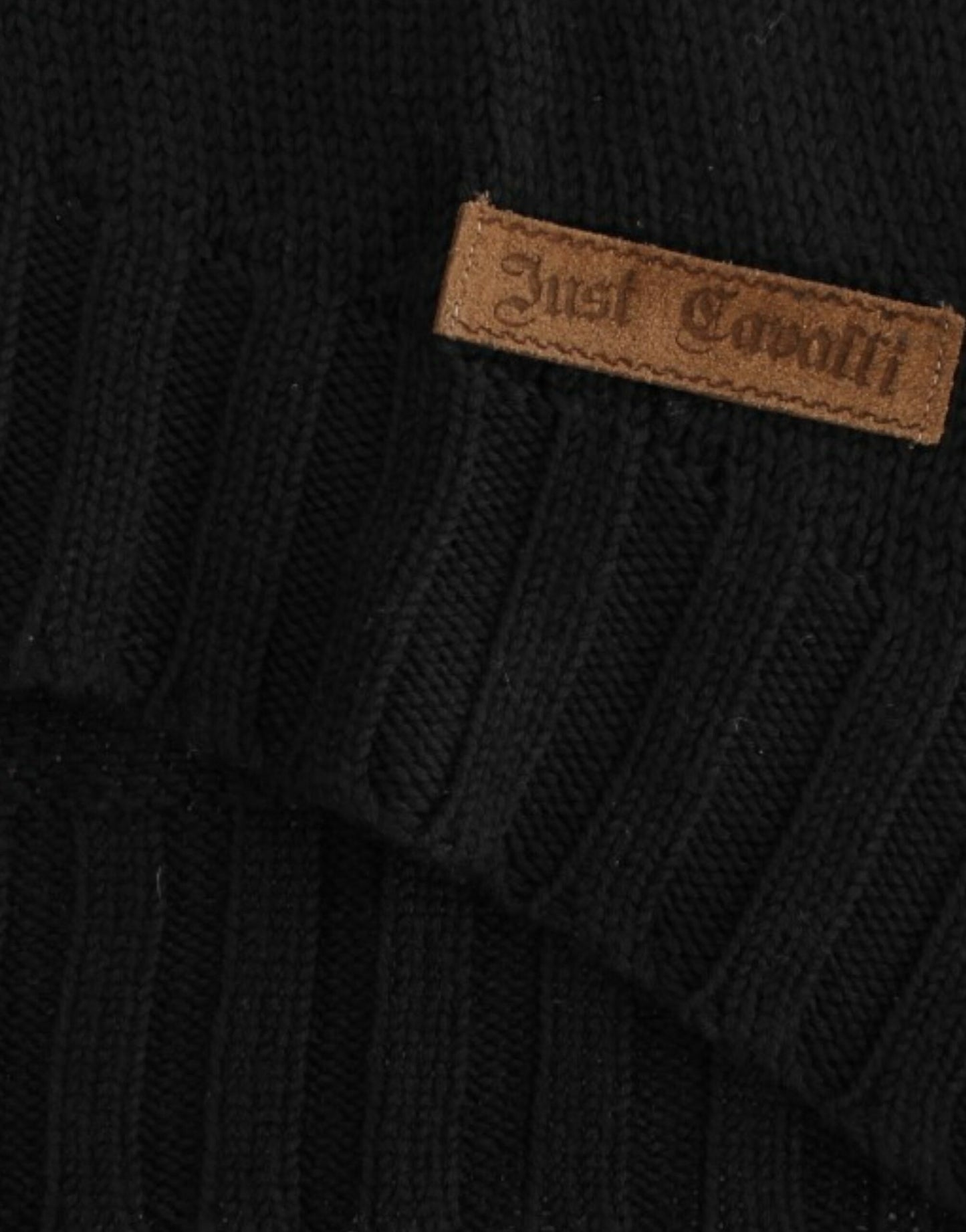 - Alluring Black Knitted Crew Neck Sweater