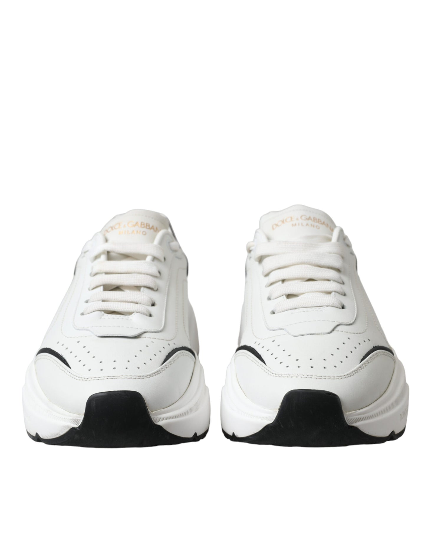 - Chic Black & White Daymaster Leather Sneakers
