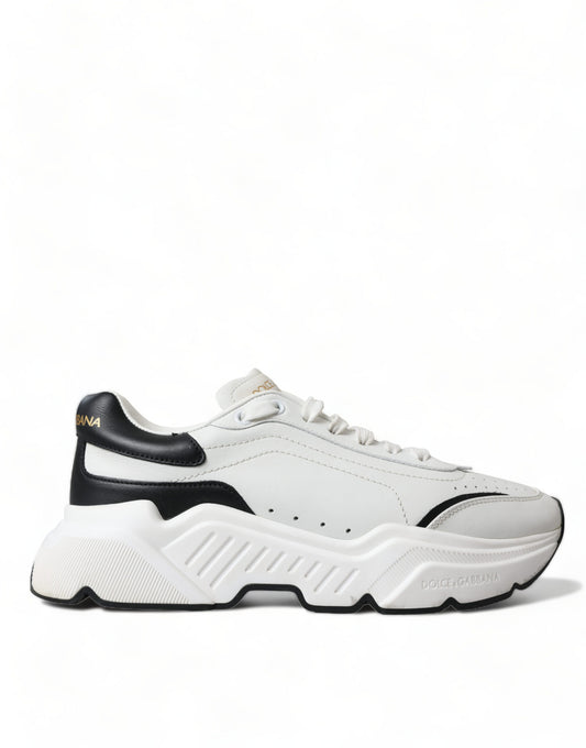 - Chic Black & White Daymaster Leather Sneakers