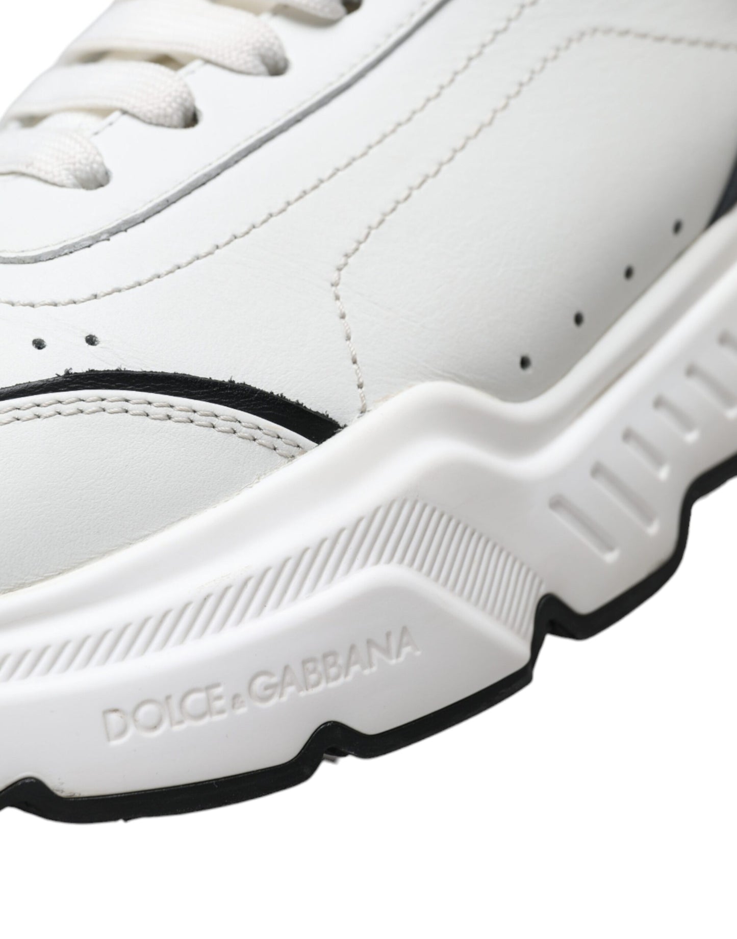 Chic Black & White Daymaster Leather Sneakers by Dolce & Gabbana