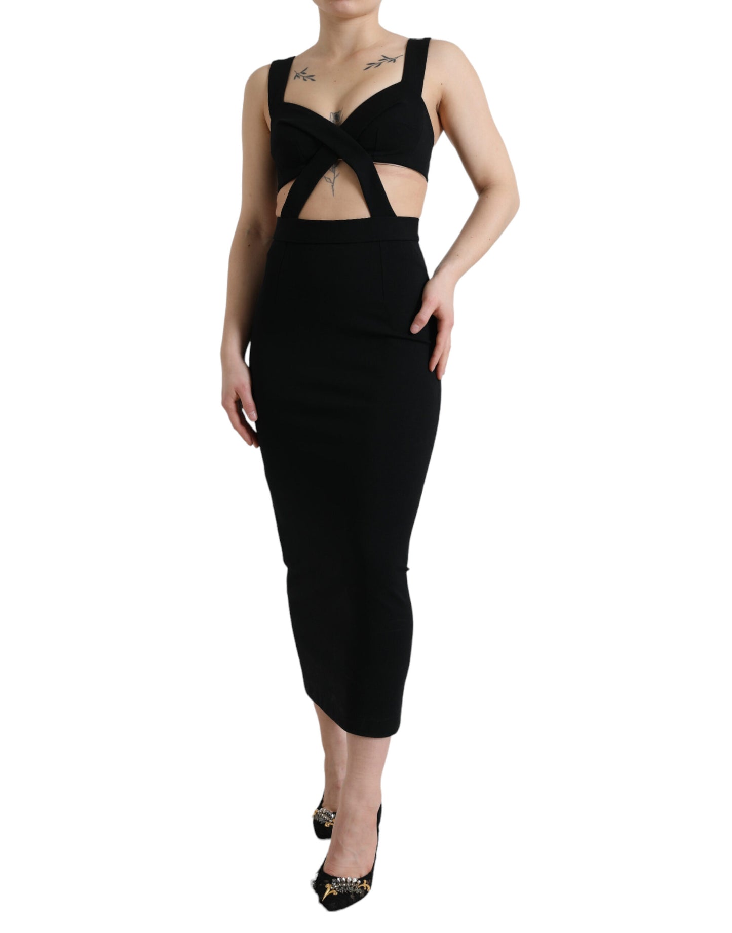 - Glamorous Black Bodycon Midi Dress