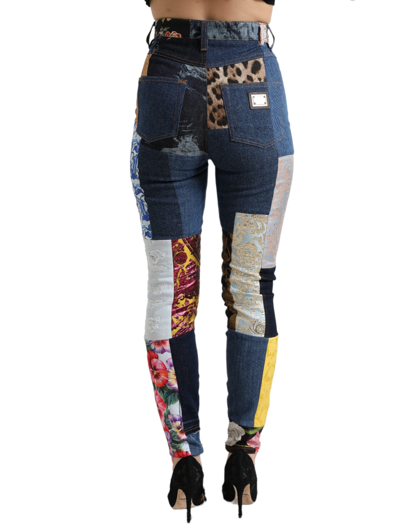 - Vibrant Patchwork Skinny Jeans