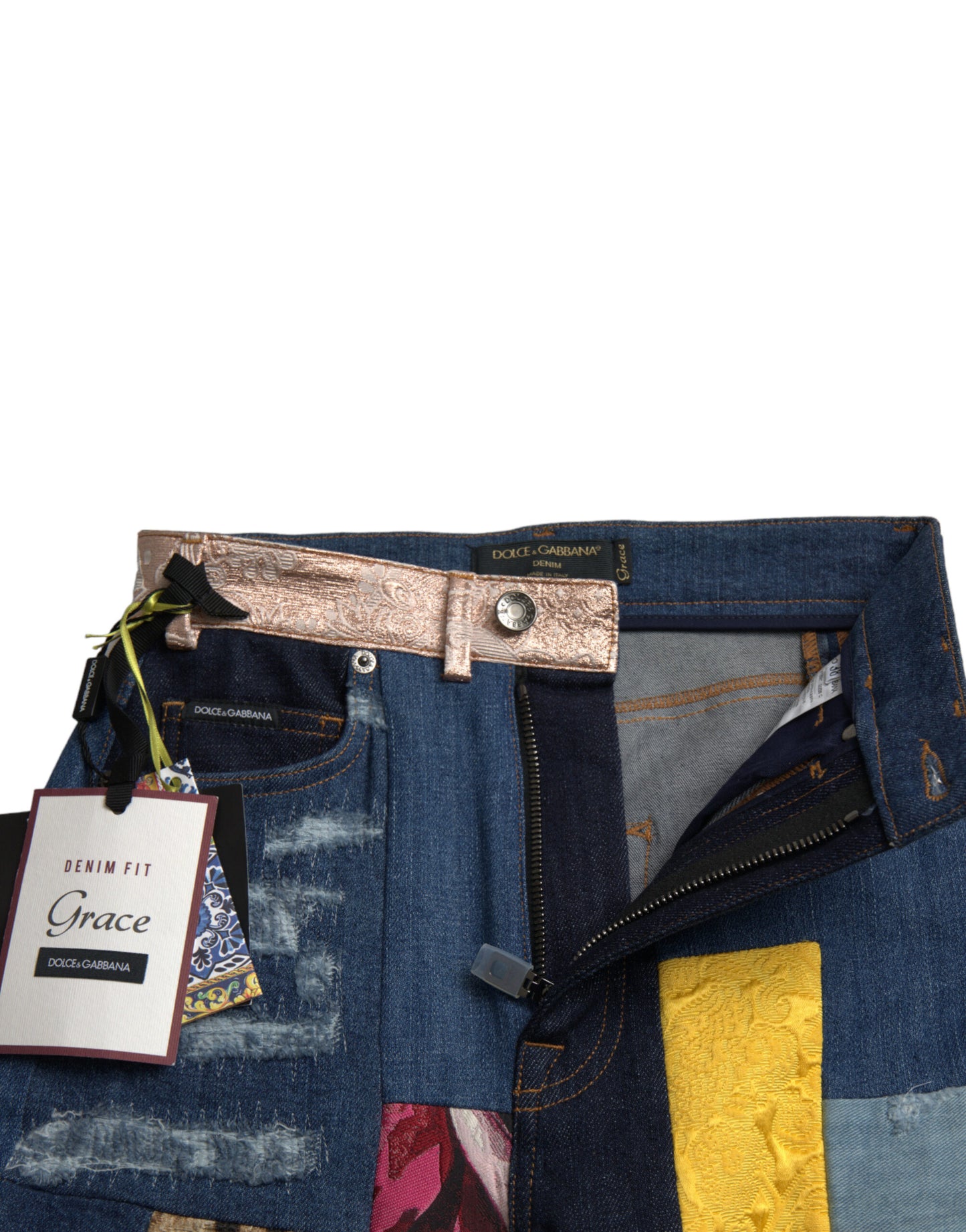 - Vibrant Patchwork Skinny Jeans
