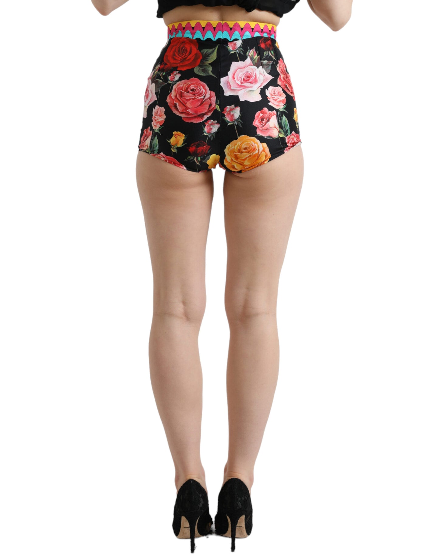 - Multicolor Silk High Waist Hot Pants