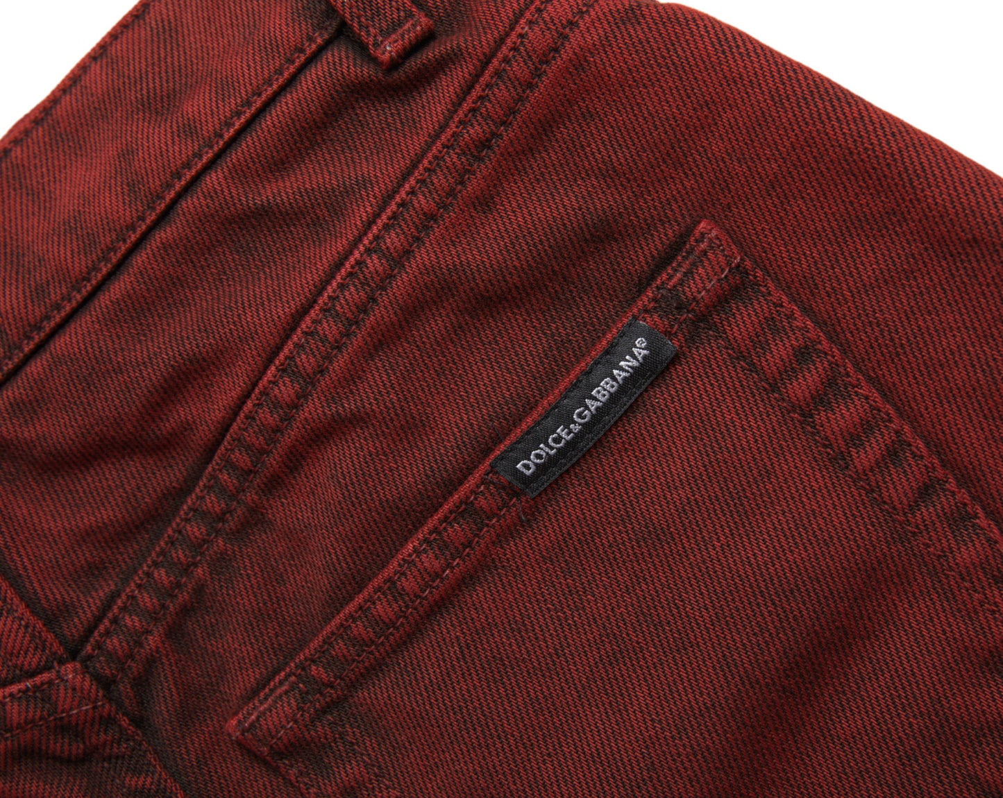 - High Waist Red Denim Hot Pants Shorts