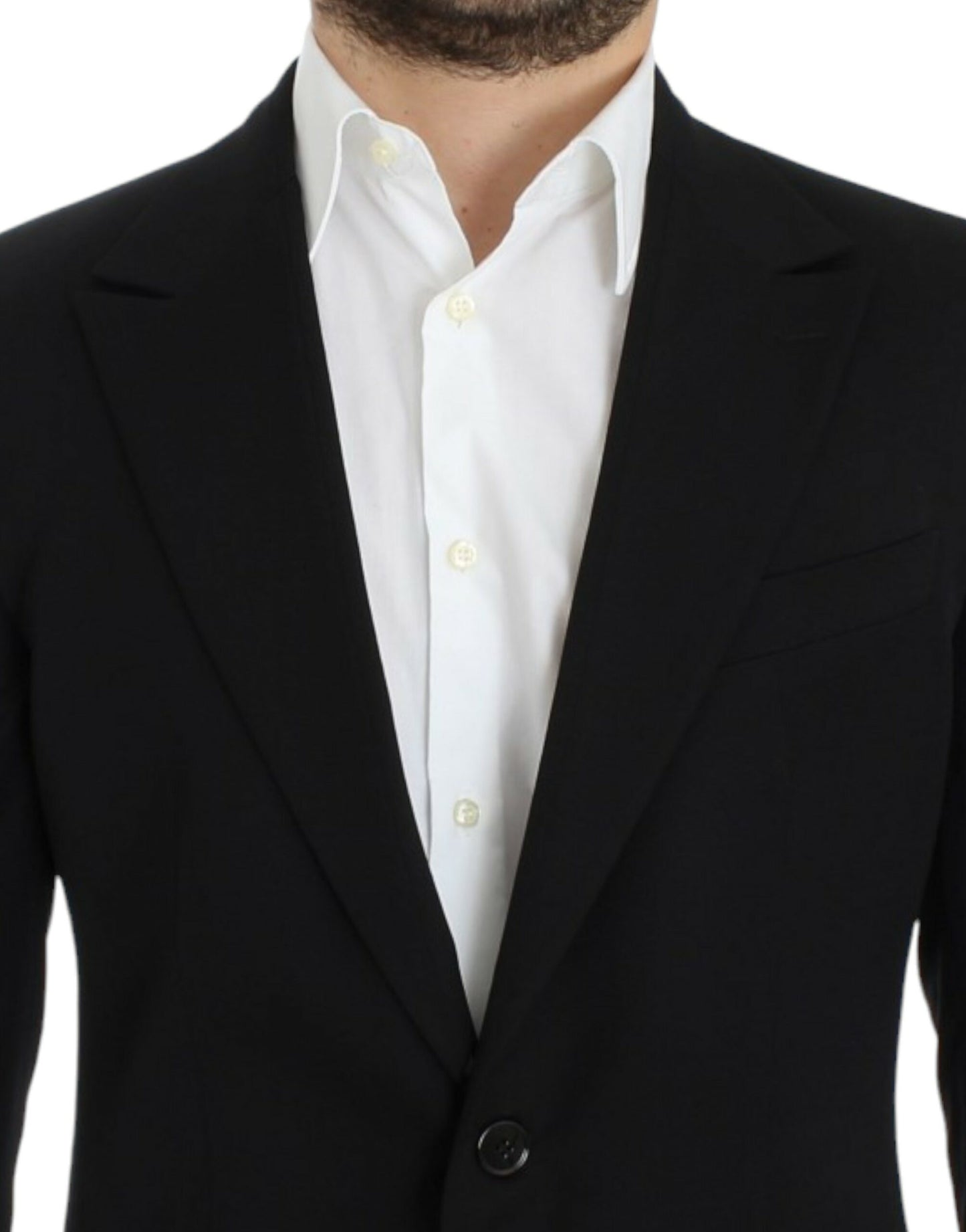 - Elegant Slim Fit Black Wool Blazer