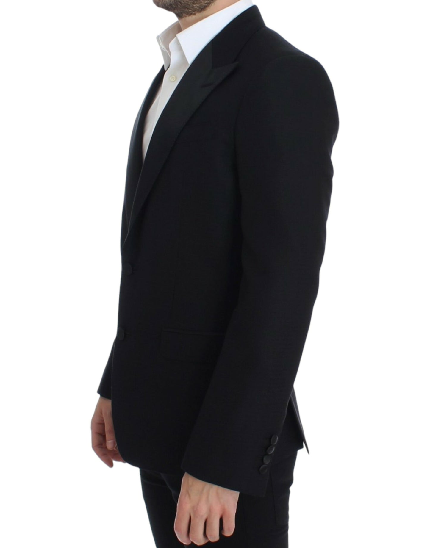 - Elegant Black Silk Blend Sicilia Blazer