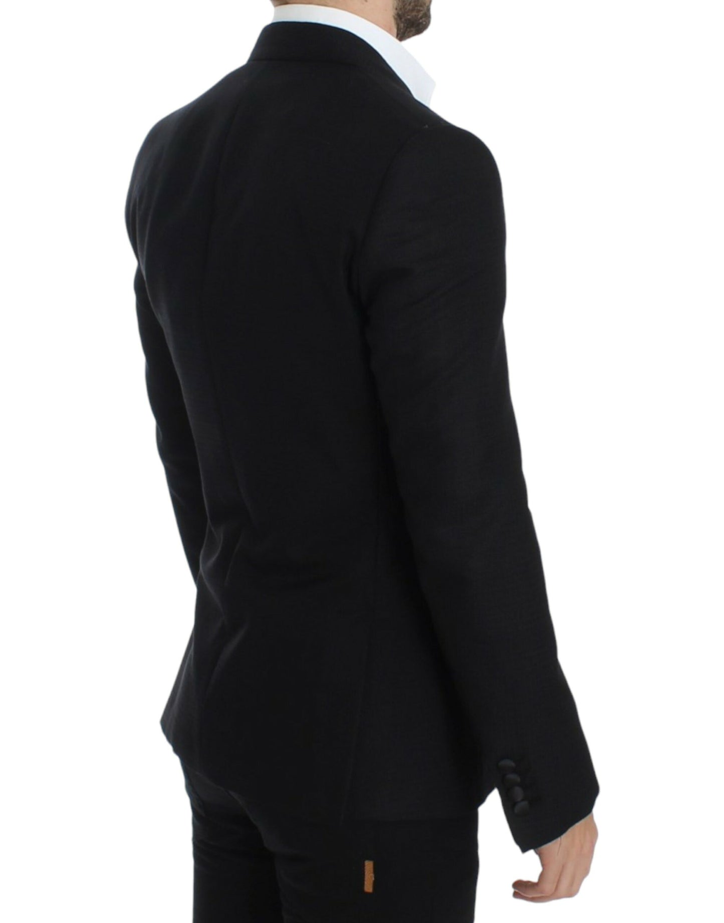 - Elegant Black Silk Blend Sicilia Blazer
