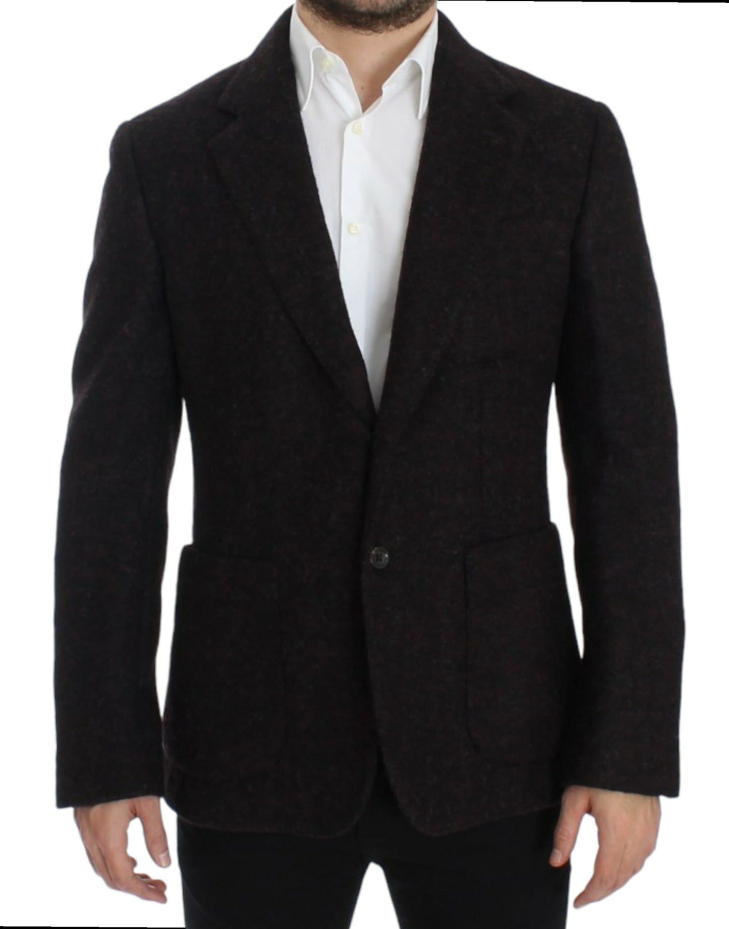 - Bordeaux Alpaga Two-Button Blazer Jacket