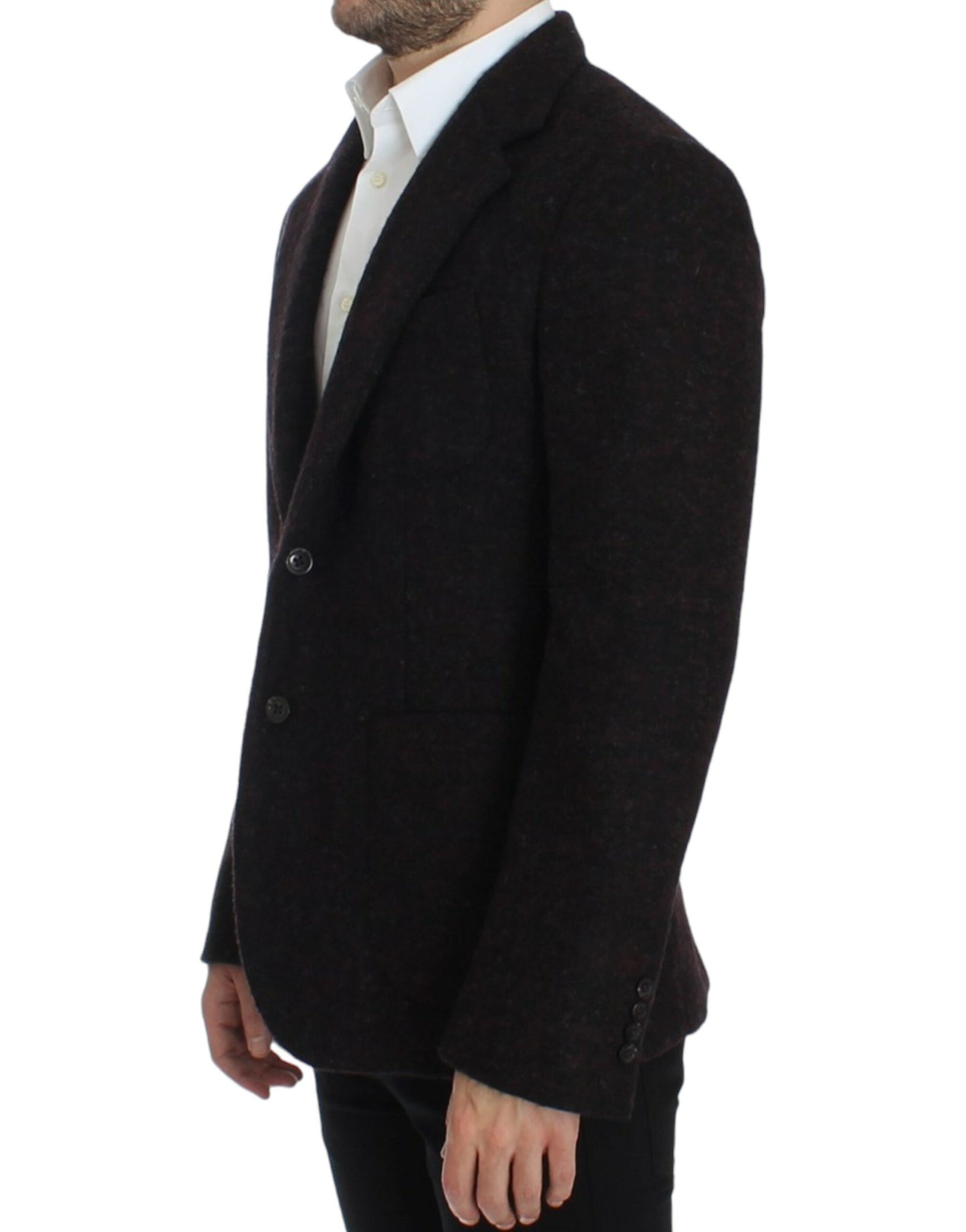 - Bordeaux Alpaga Two-Button Blazer Jacket