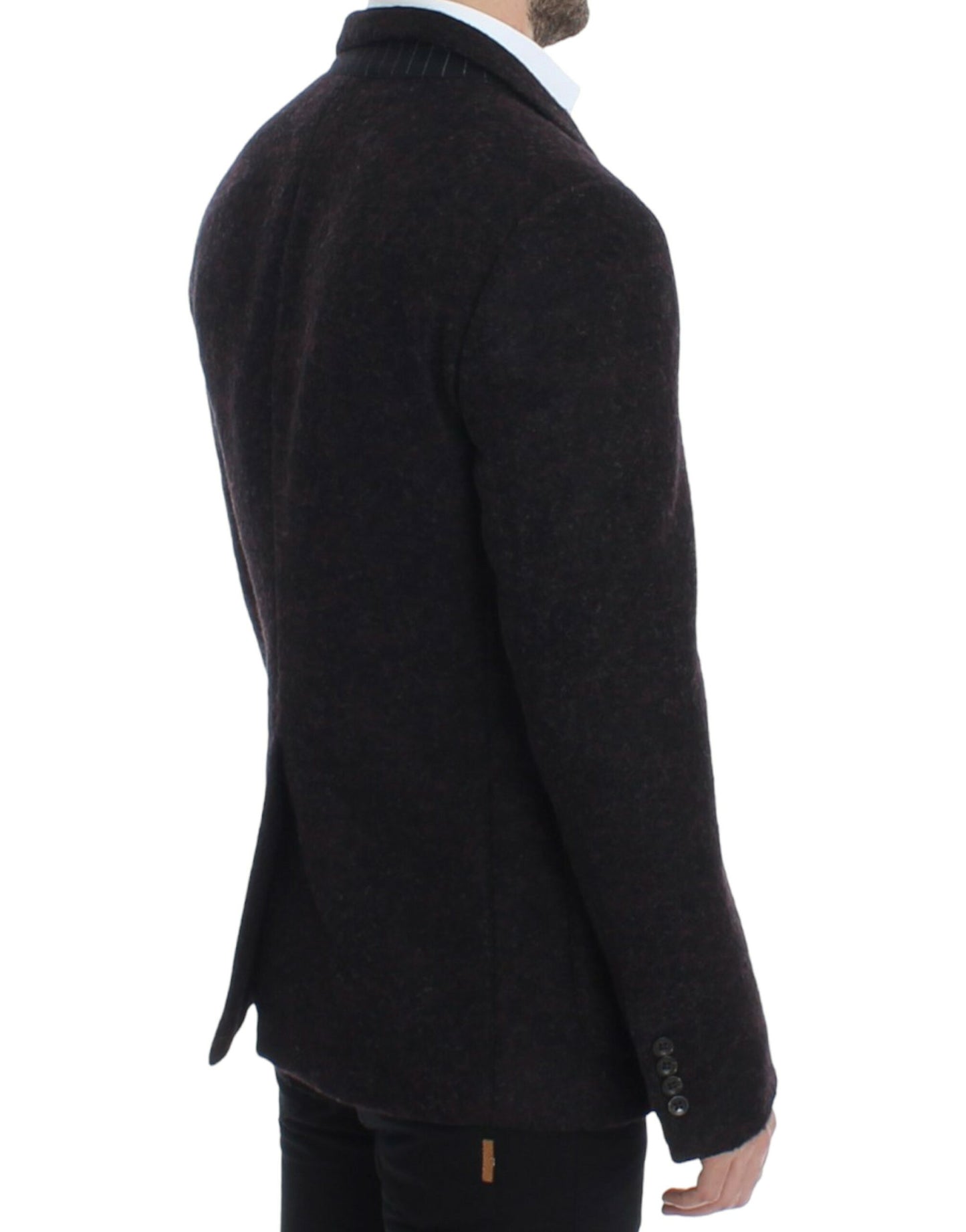 - Bordeaux Alpaga Two-Button Blazer Jacket
