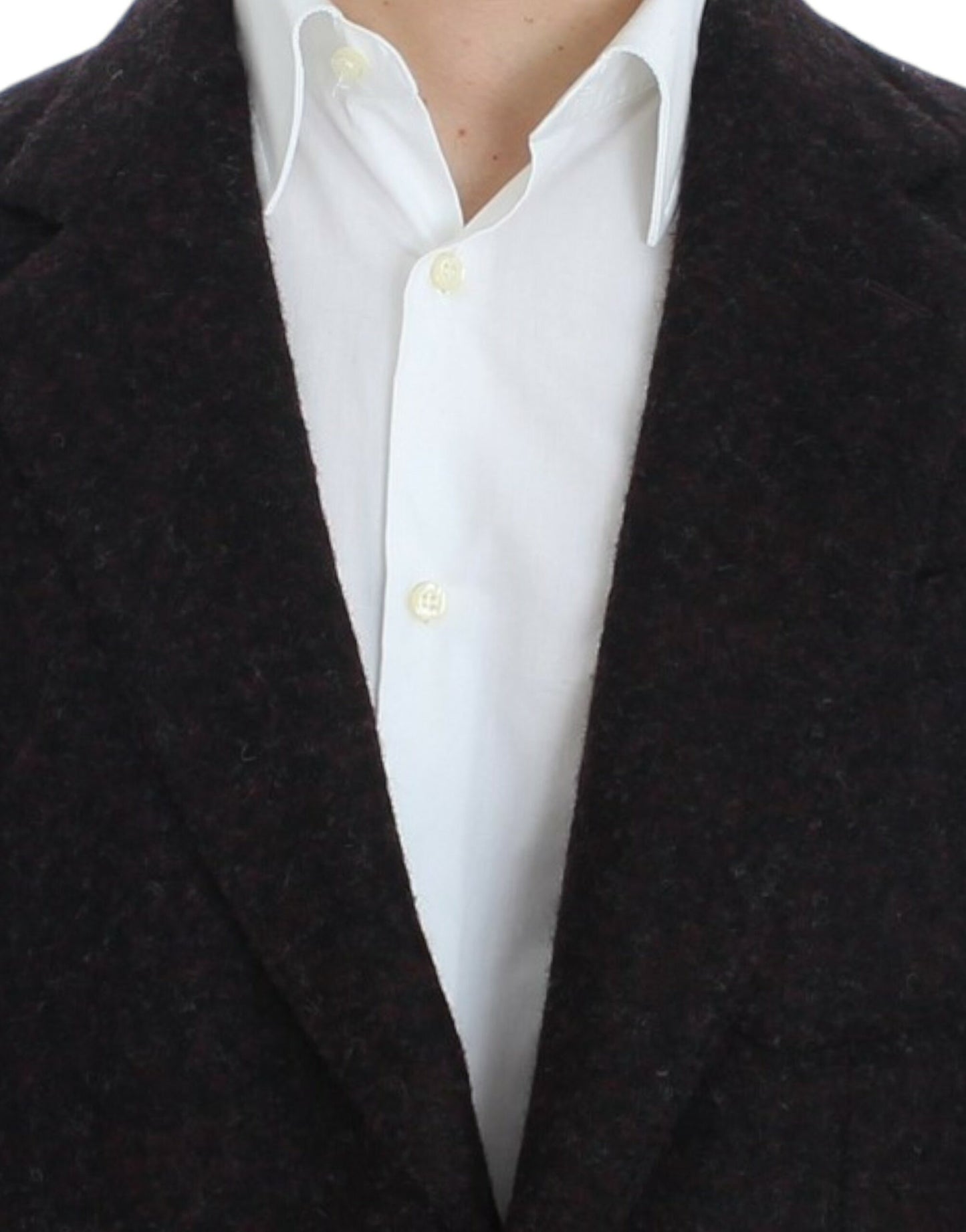 - Bordeaux Alpaga Two-Button Blazer Jacket
