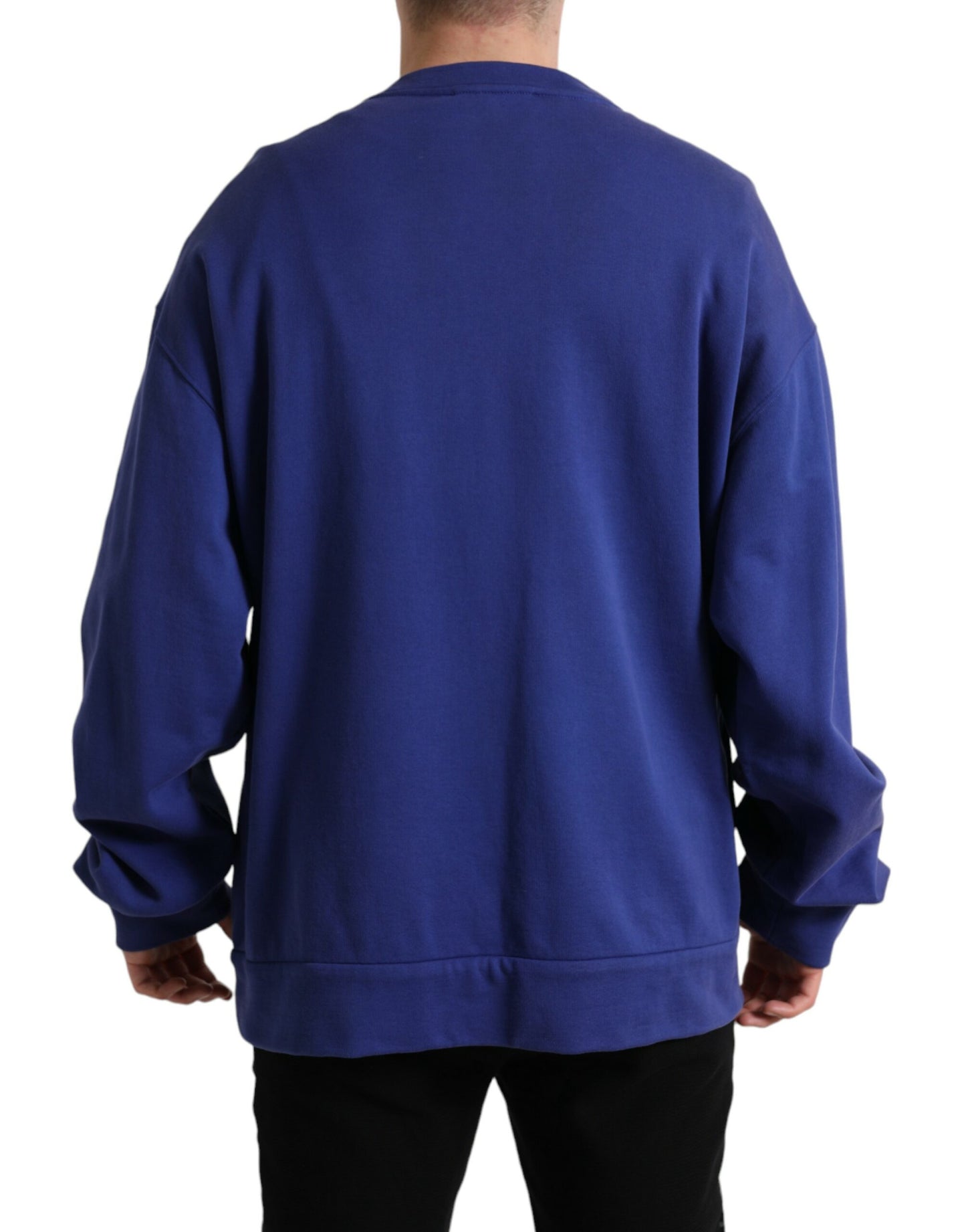 - Royal Blue Cotton Crewneck Sweater