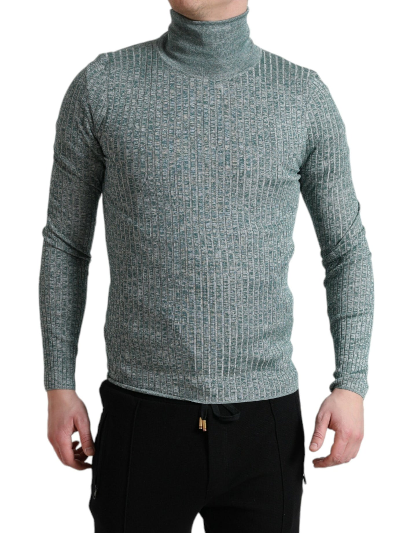 - Elegant Green Turtleneck Pullover Sweater